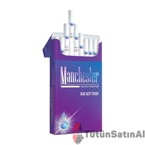 Manchester Blue Mist Fusion Capsule Slim Sigara (Böğürtlen Mentol) 1 Manchester Blue