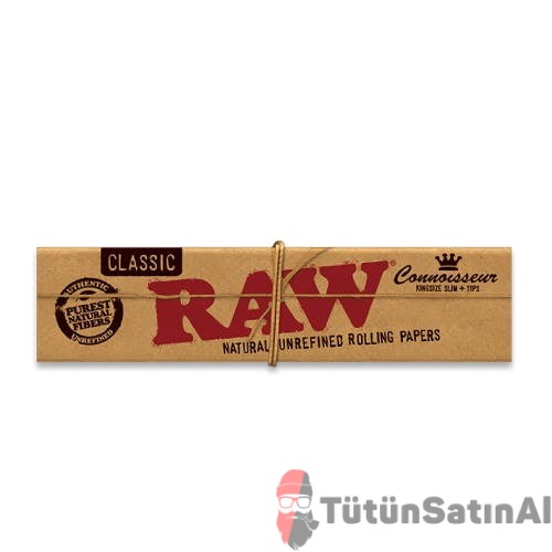 RAW Classic King Size Slim + Zıvanalı (Tips) Organik Kağıt 1 RAW Classic King Size Slim + Zıvanalı (Tips) Organik Kağıt