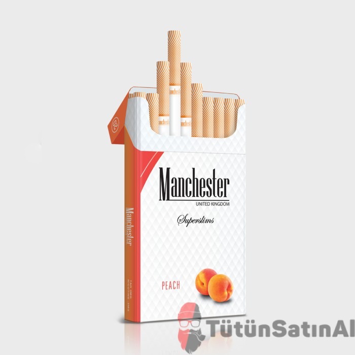 Manchester Superslims Peach – Şeftali Aromalı Sigara 1 Manchester Superslims Peach